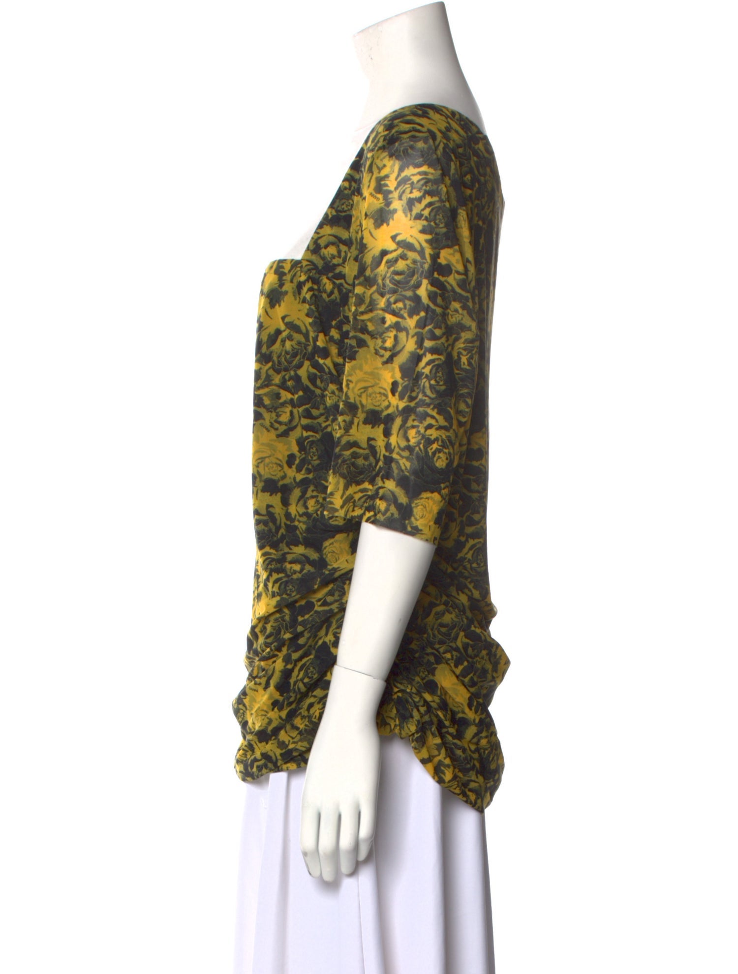 Ganni Floral Print Square Neckline Blouse w/ Tags