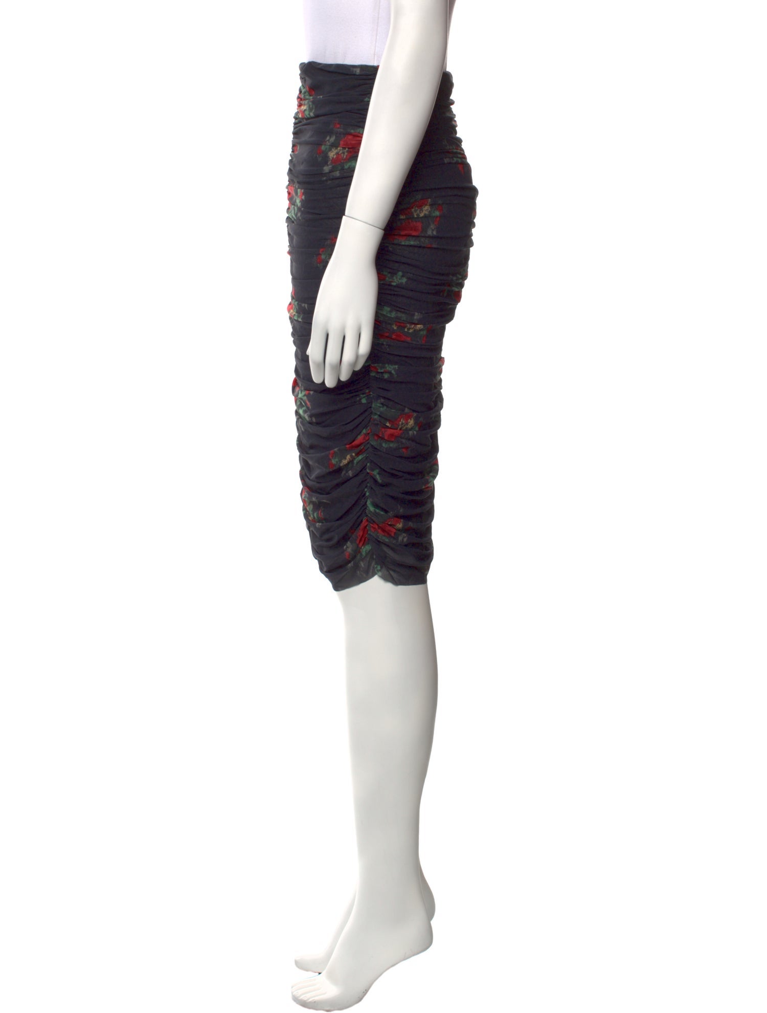 Ganni Floral Print Knee-Length Skirt