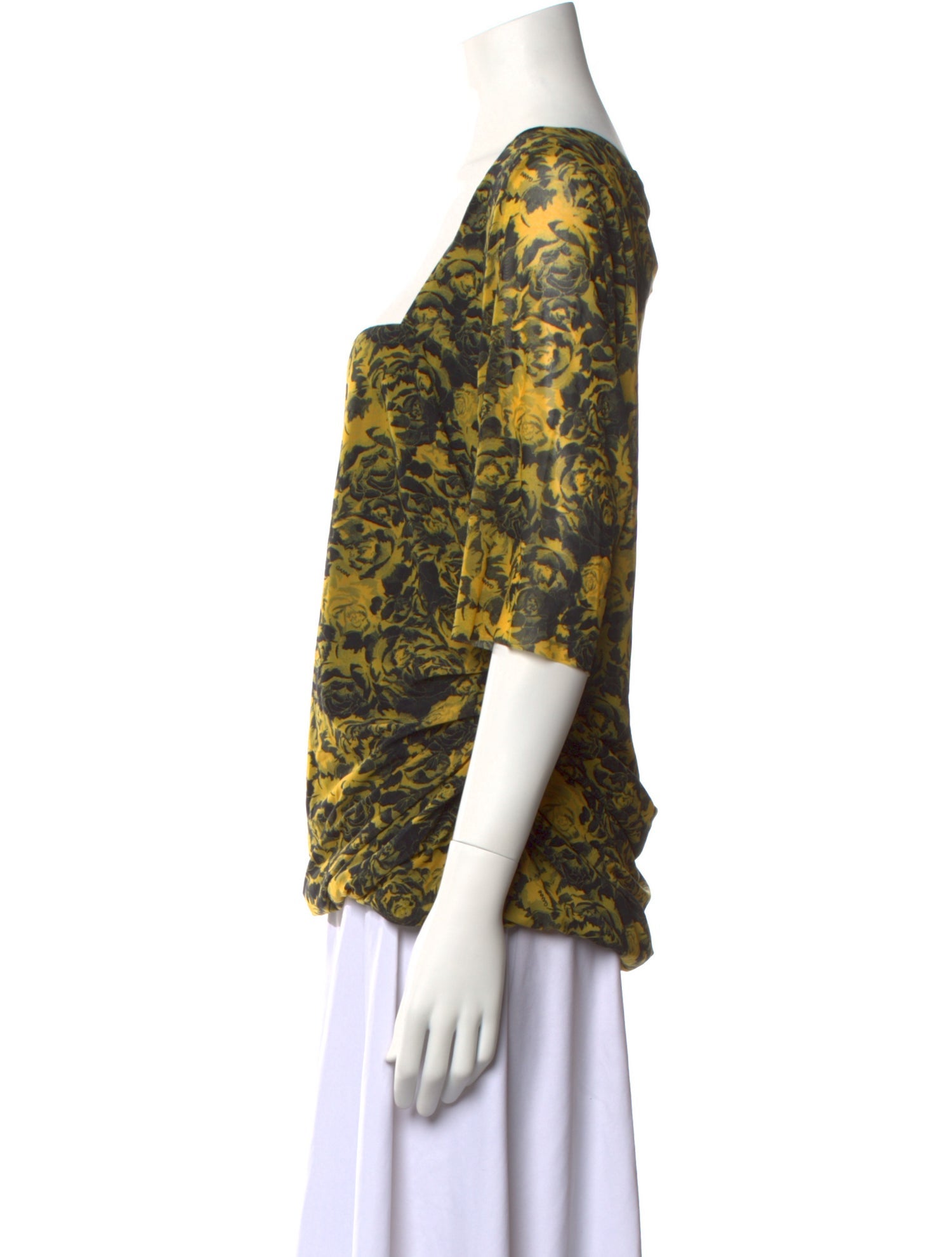 Ganni Floral Print Square Neckline Blouse w/ Tags