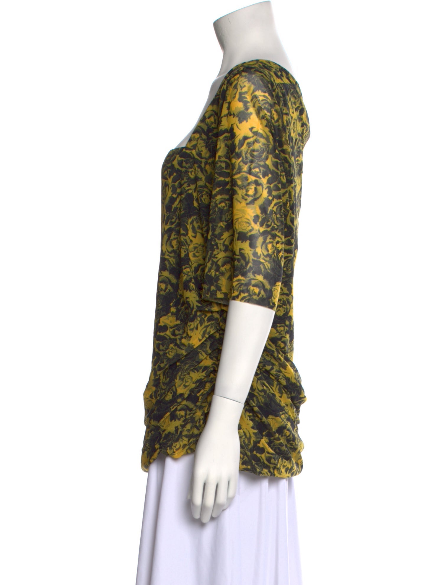 Ganni Floral Print Square Neckline Blouse w/ Tags