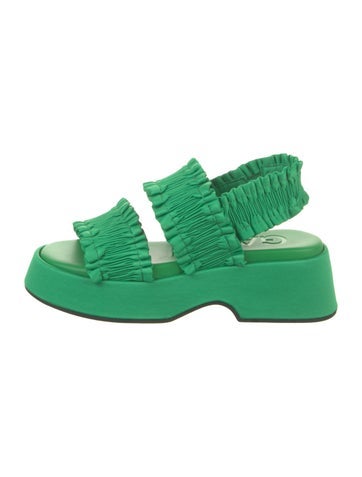 Ganni Sandals Satin Ruffle Embellishment Slingback US 5 |