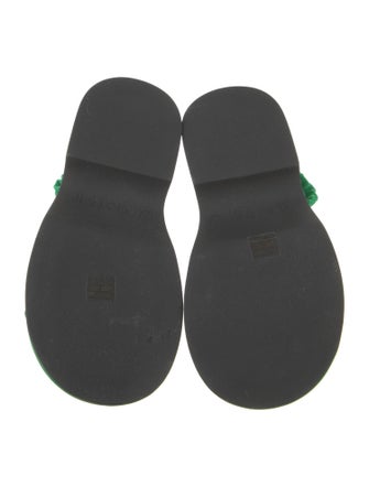 Ganni Satin Ruffle Embellishment Slingback Sandals