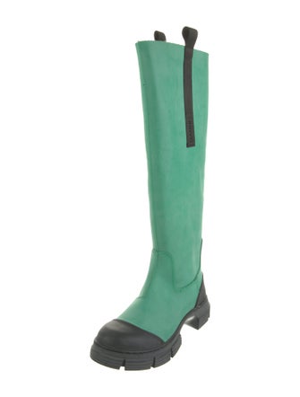 Ganni Rubber Colorblock Pattern Rain Boots