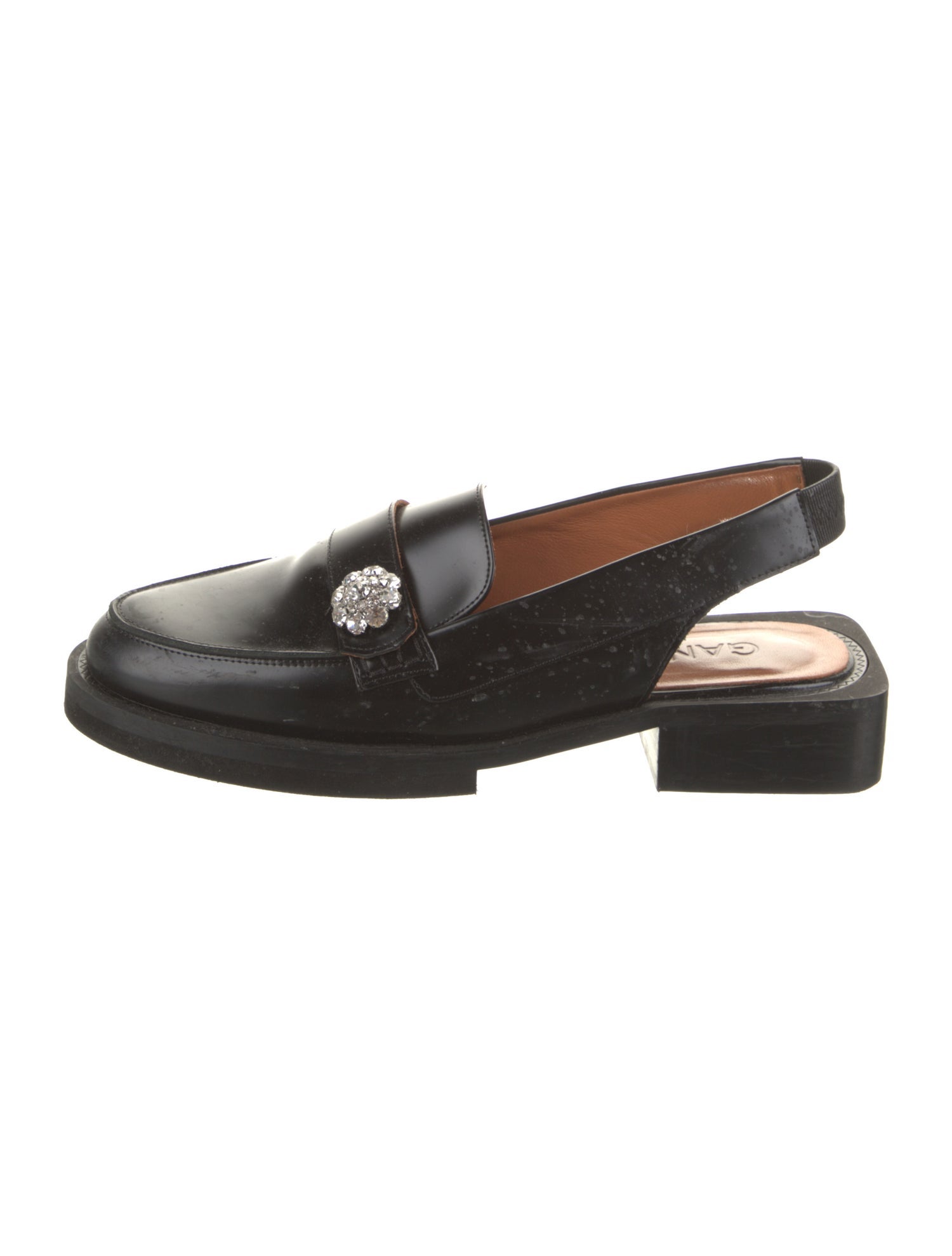 Ganni Leather Slingback Flats