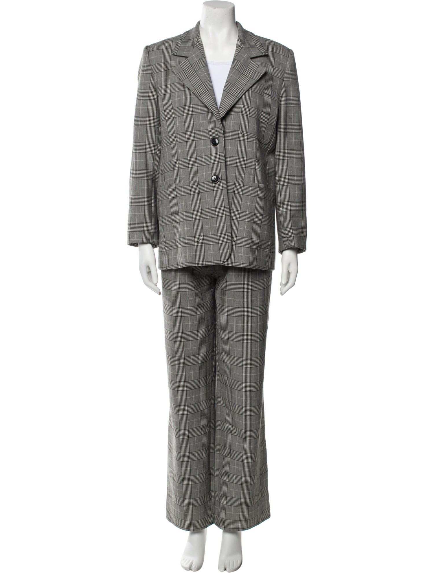 Ganni Plaid Print Pantsuit