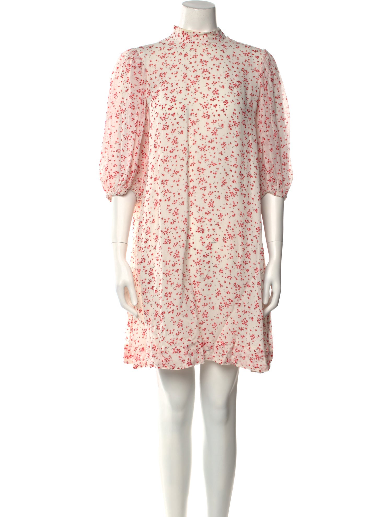 Ganni Floral Print Knee-Length Dress