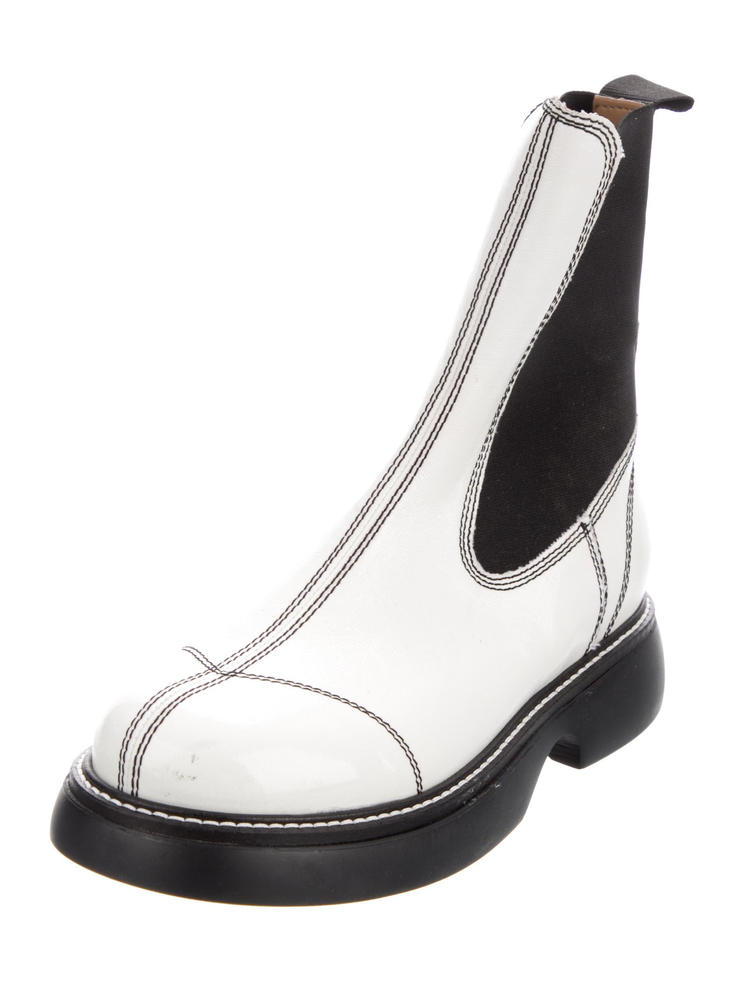 Ganni Leather Combat Boots