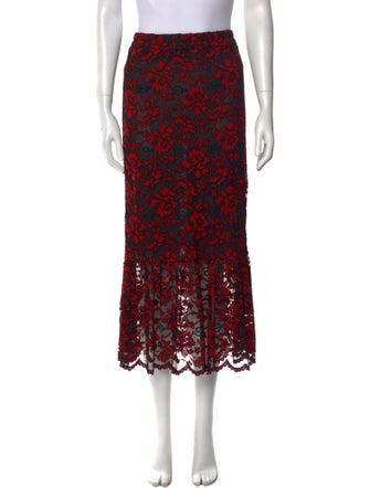 Ganni Lace Pattern Midi Length Skirt