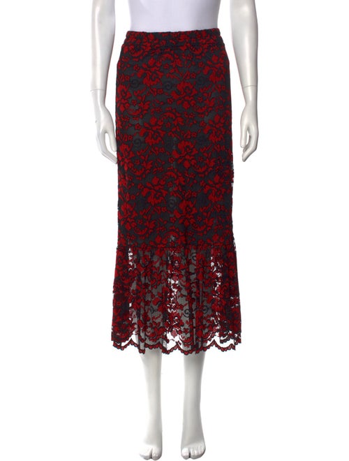 Ganni Lace Pattern Midi Length Skirt