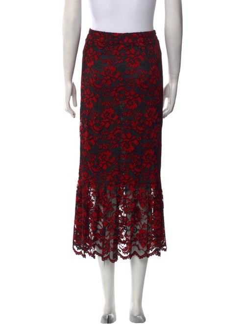 Ganni Lace Pattern Midi Length Skirt