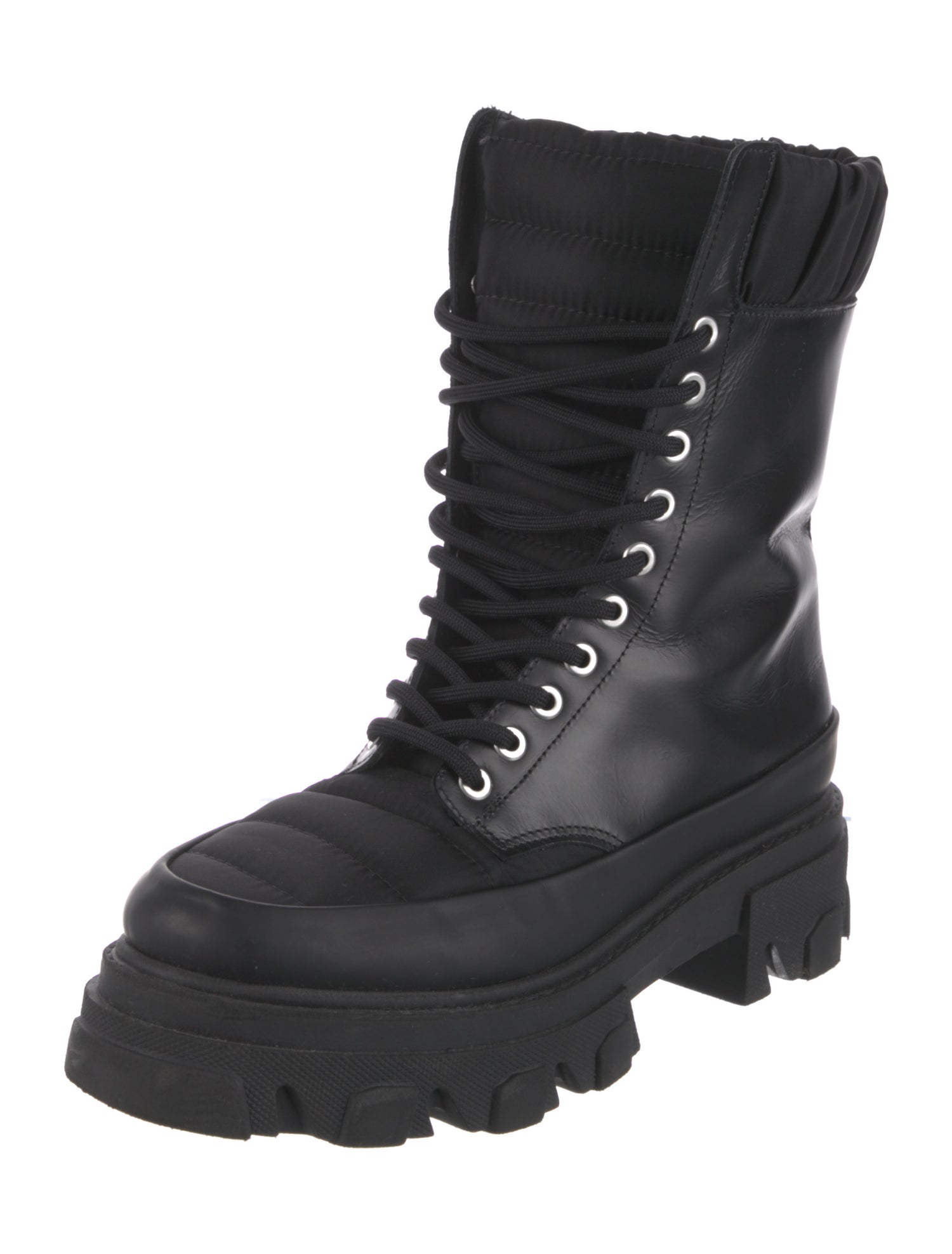 Ganni Leather Combat Boots