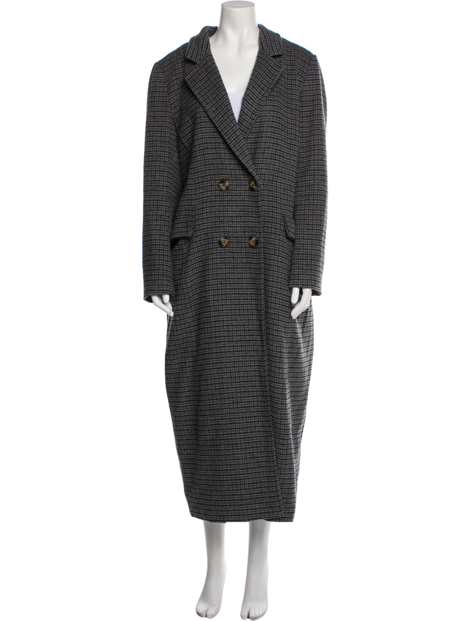 Ganni Plaid Print Coat