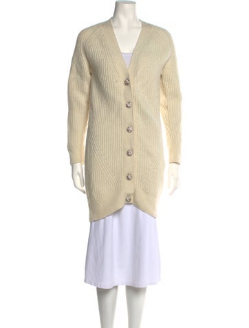 Ganni Knitwear Wool Plunge Neckline Sweater XS