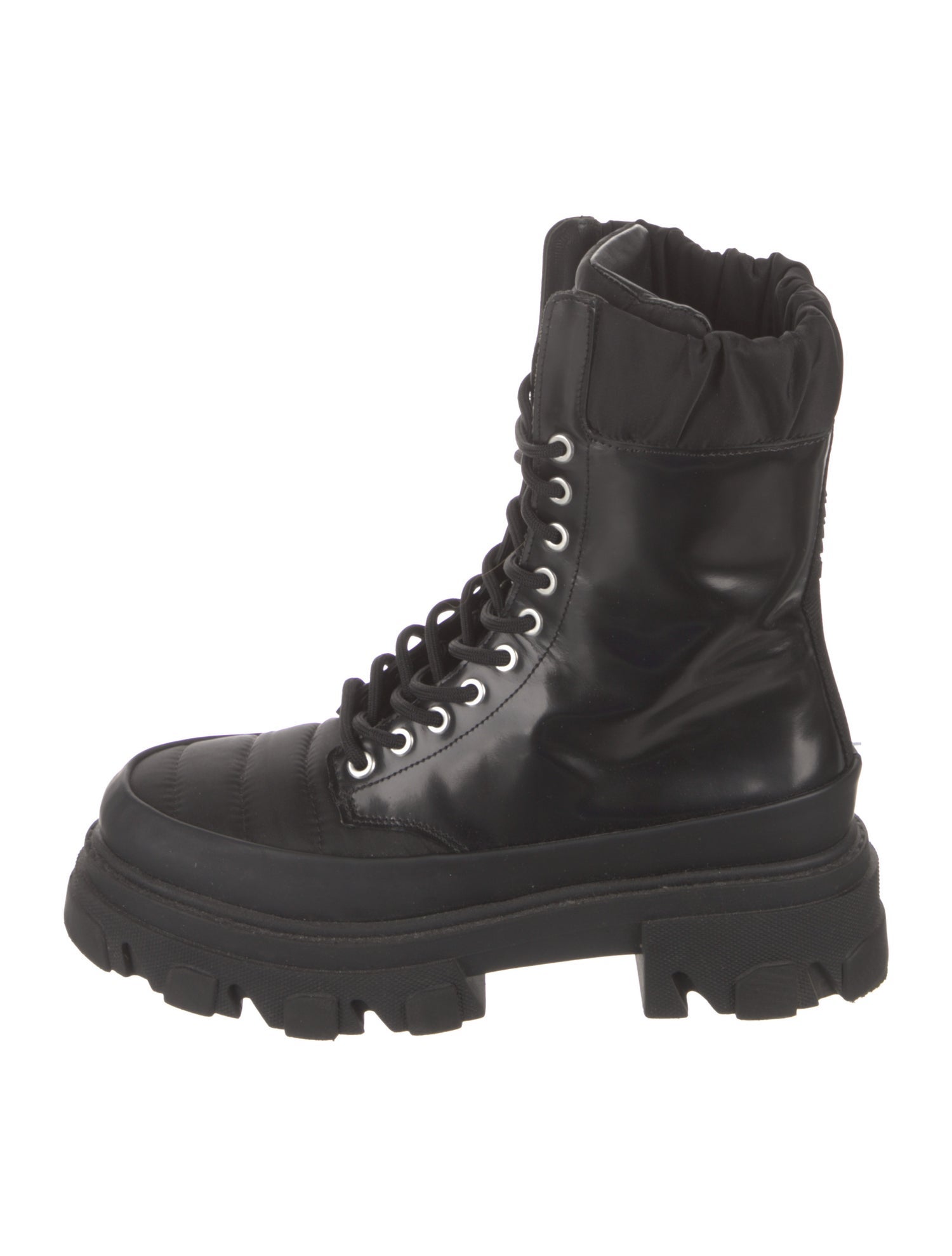 Ganni Leather Combat Boots