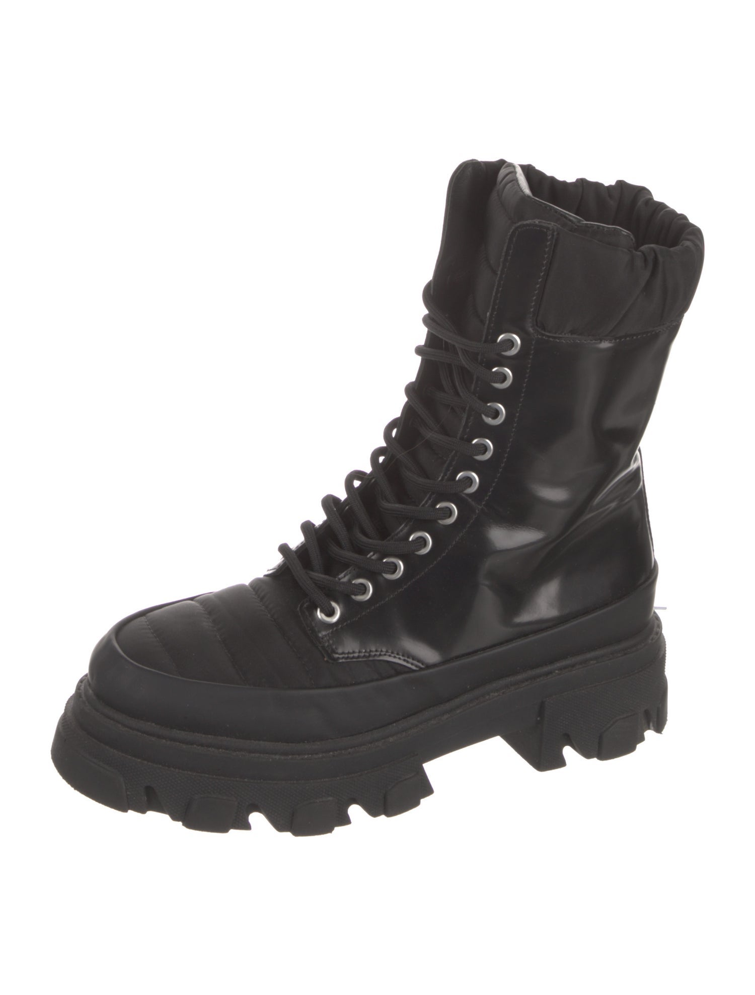 Ganni Leather Combat Boots
