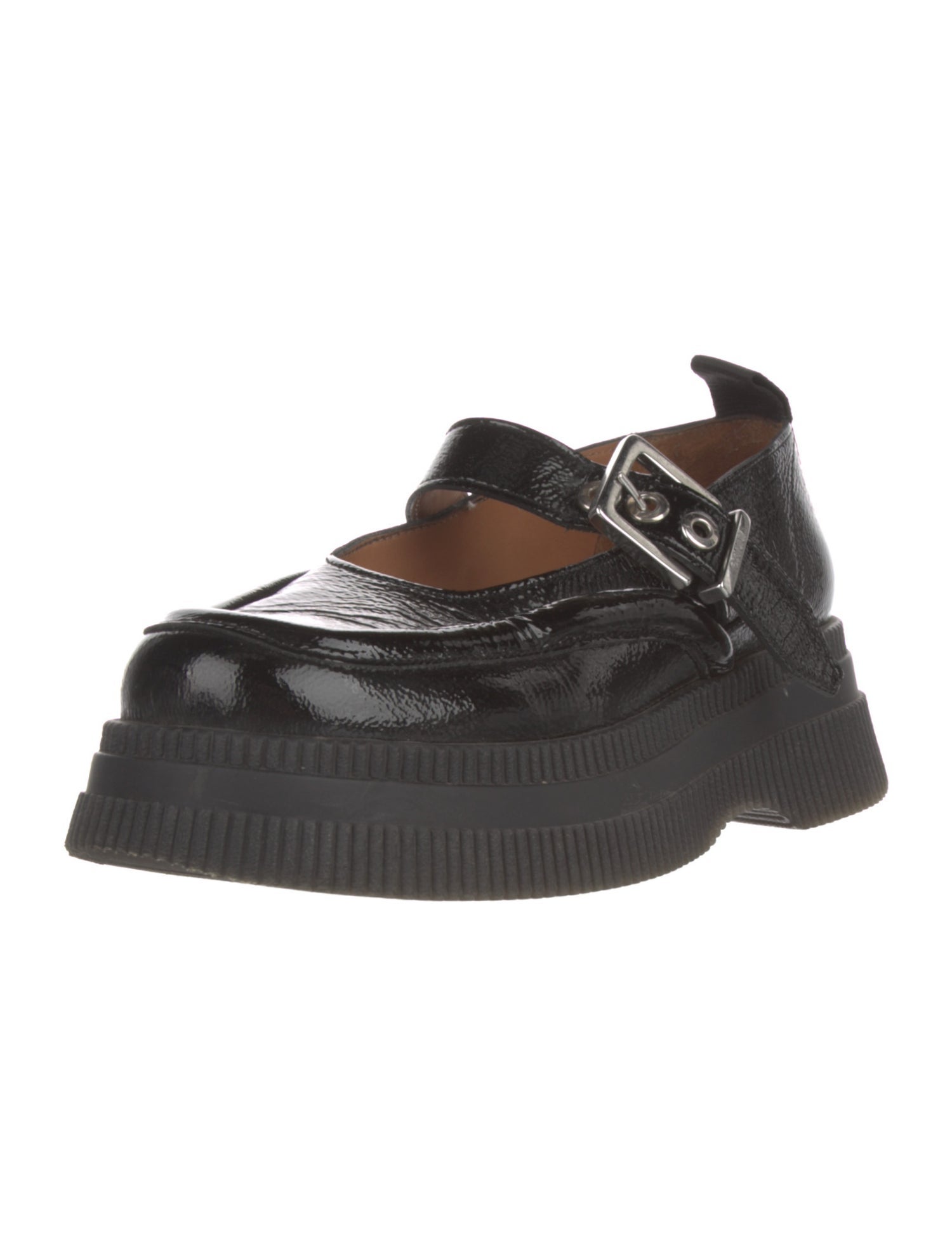 Ganni Patent Leather Mary Jane Flats