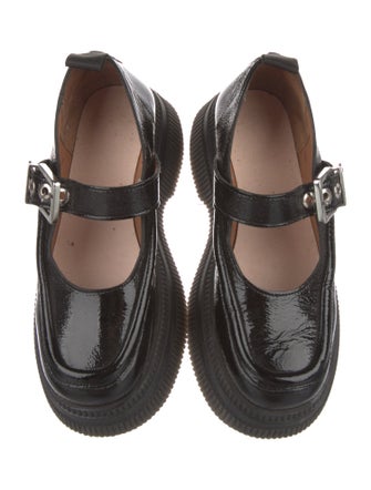 Ganni Patent Leather Mary Jane Flats