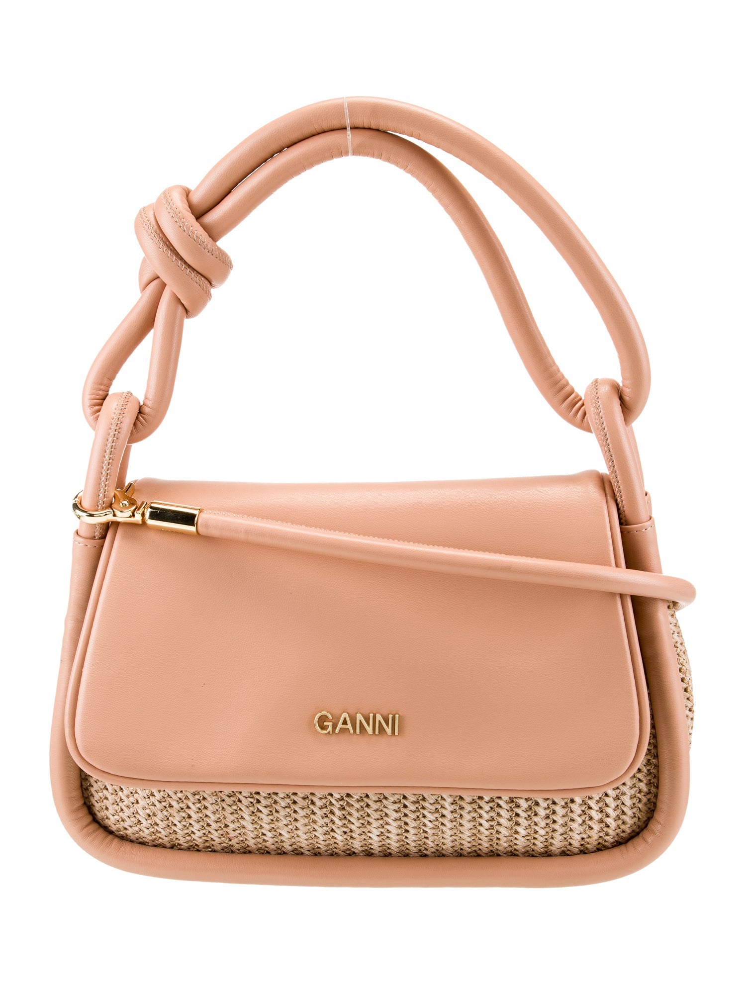Ganni Raffia Top Handle Bag