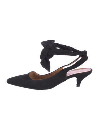 Ganni Suede Slingback Pumps