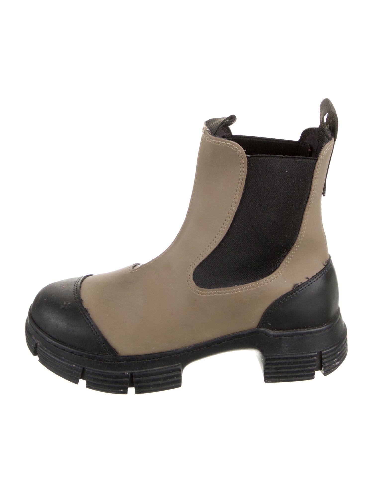 Ganni Rubber Colorblock Pattern Chelsea Boots