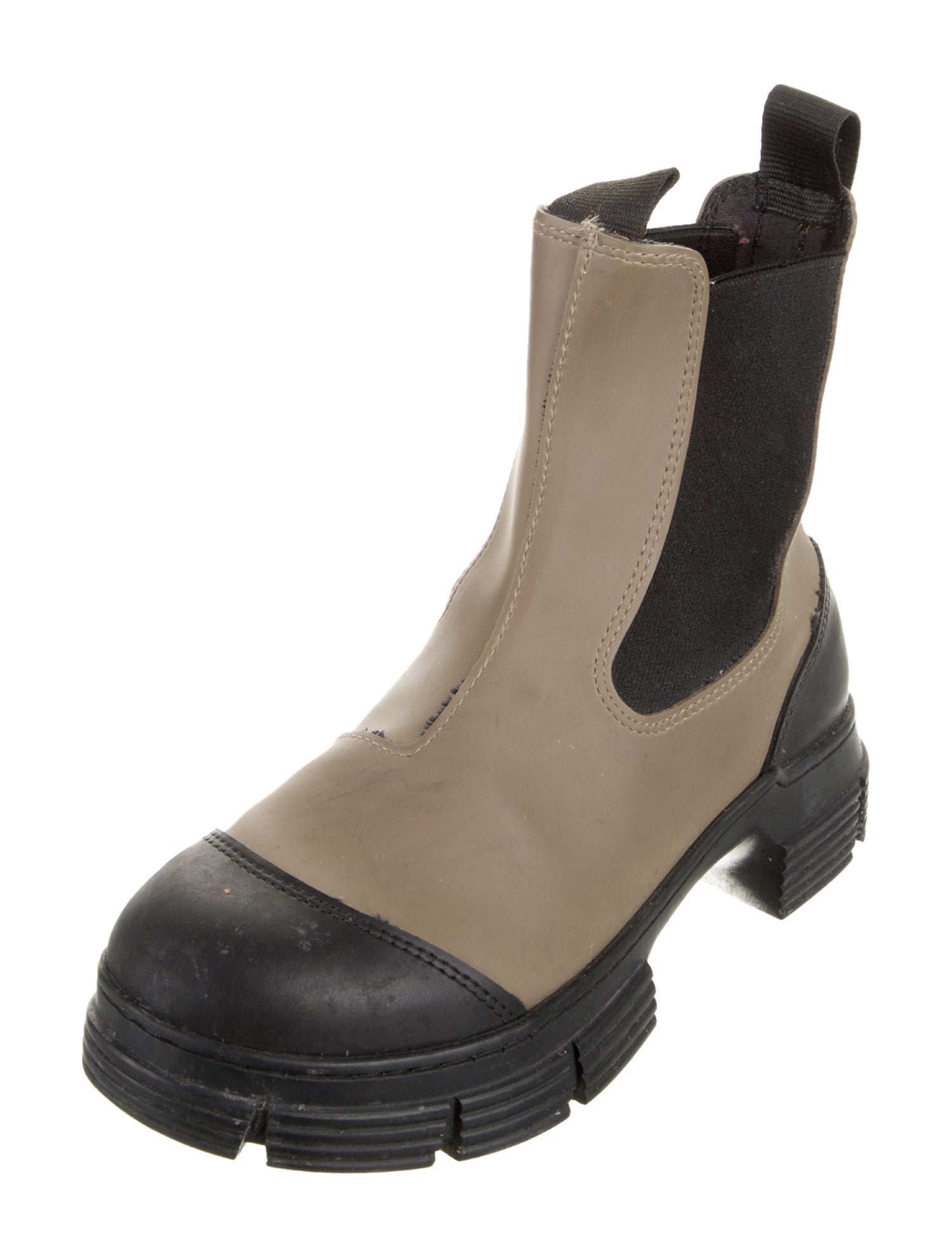 Ganni Rubber Colorblock Pattern Chelsea Boots