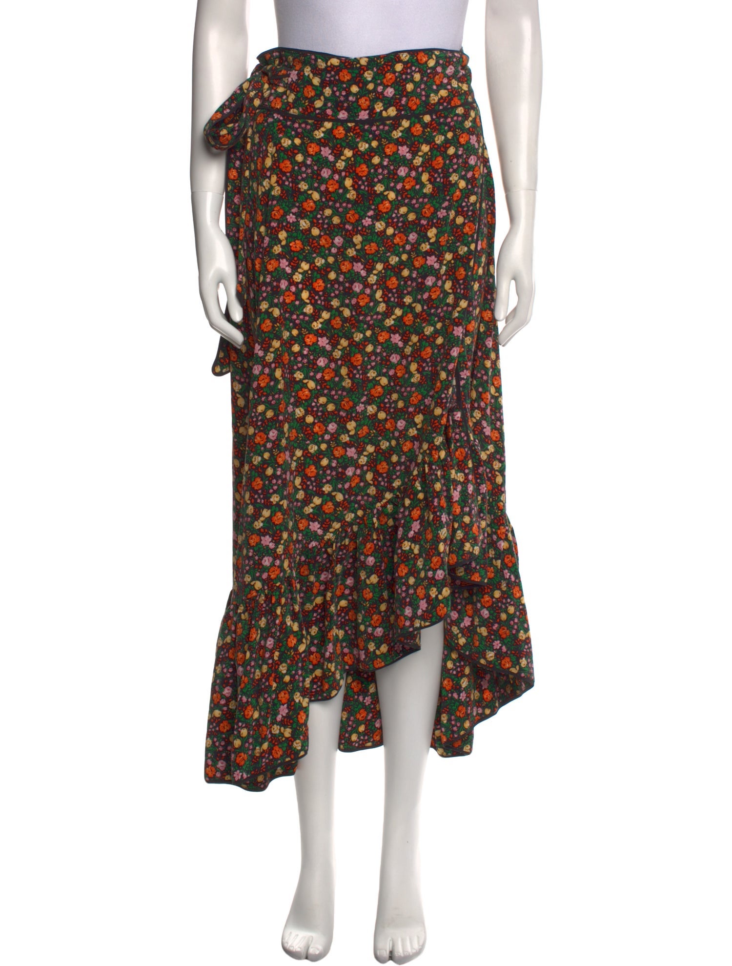 Ganni Silk Midi Length Skirt