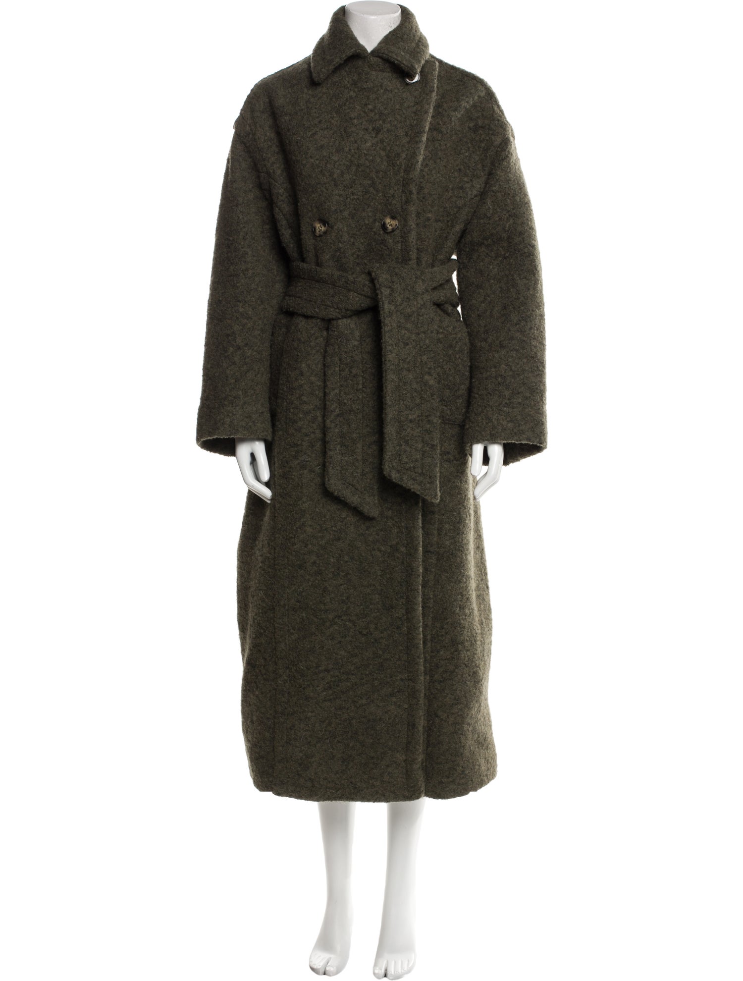 Ganni Trench Coat - Green Coats, Clothing - WZG121857 | The