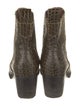 Ganni Alligator Animal Print Western Boots