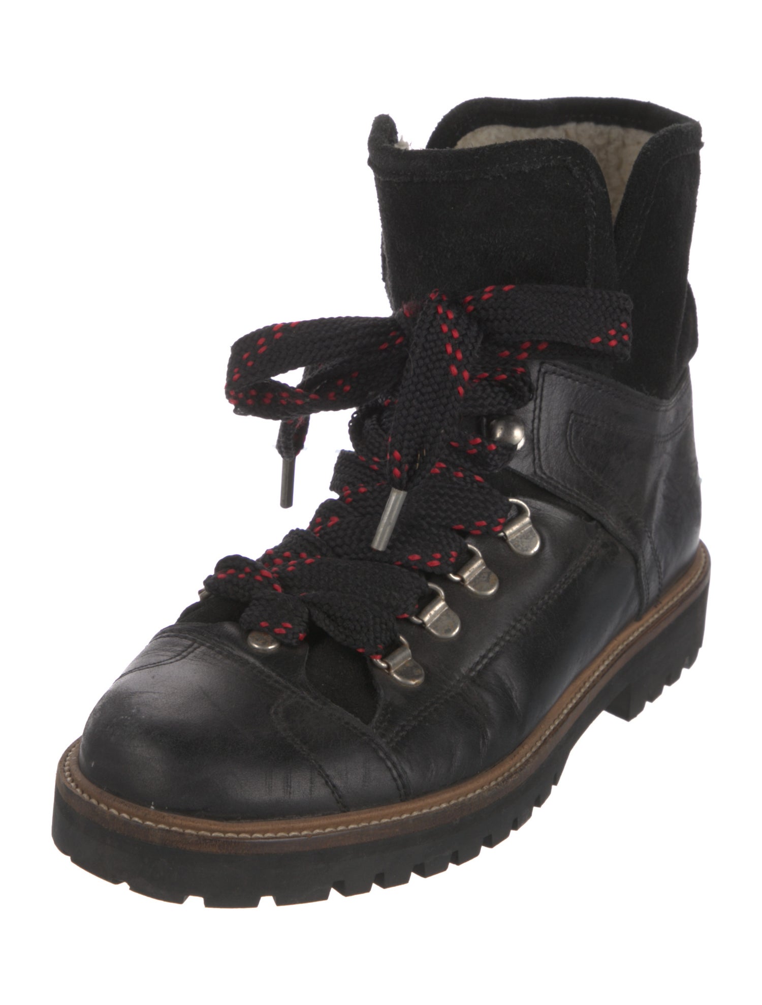 Ganni Leather Combat Boots
