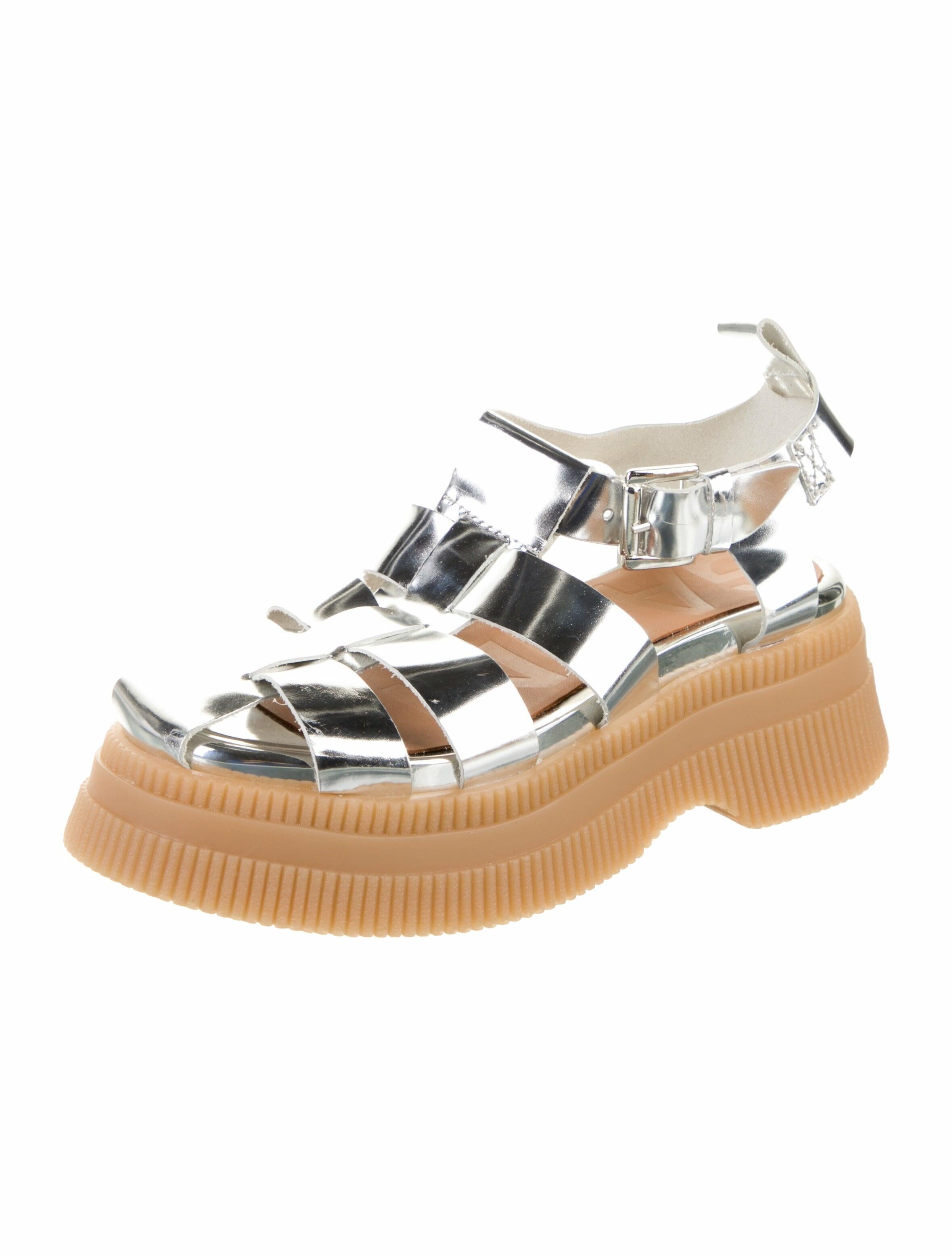 Ganni Leather Gladiator Sandals