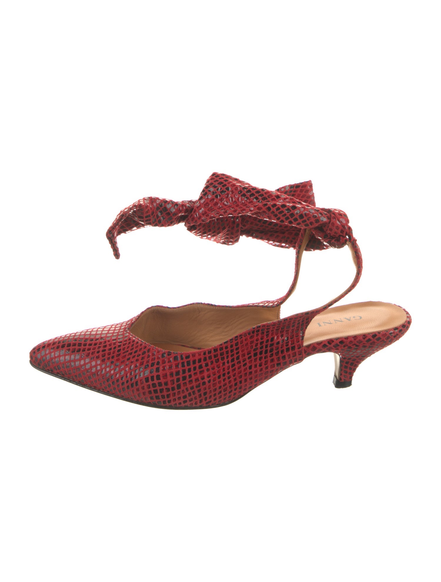 Ganni Suede Bow Accents Mules