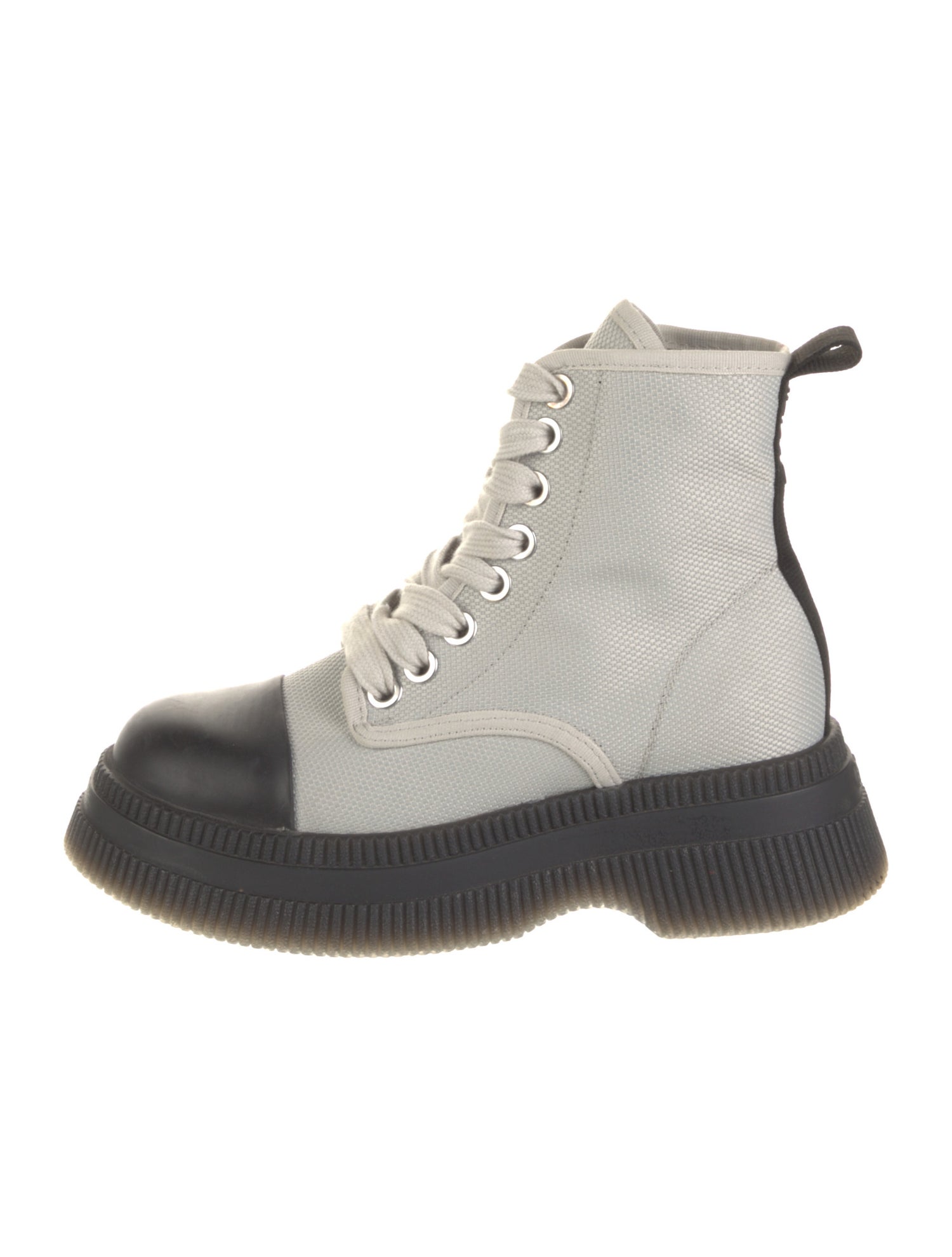 Ganni Canvas Lace-Up Boots