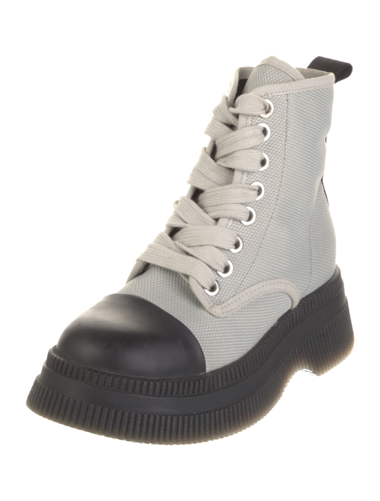 Ganni Canvas Lace-Up Boots