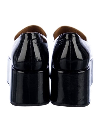 Ganni Patent Leather Colorblock Pattern Loafers