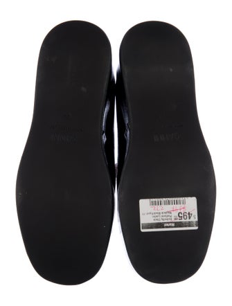 Ganni Patent Leather Colorblock Pattern Loafers