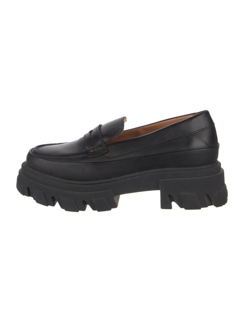 Ganni Leather Whipstitch Trim Loafers