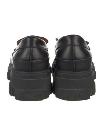 Ganni Leather Whipstitch Trim Loafers