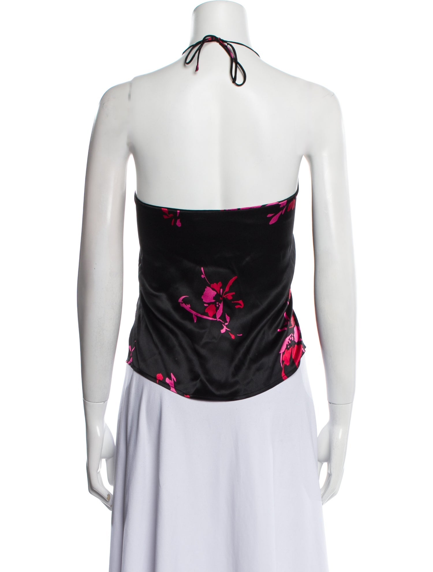 Ganni Silk Floral Print Crop Top