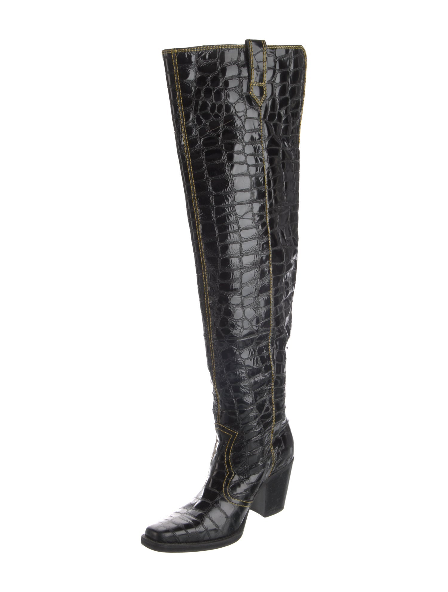 Ganni Leather Animal Print Boots