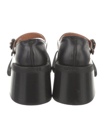 Ganni Leather Crystal Embellishments Pumps