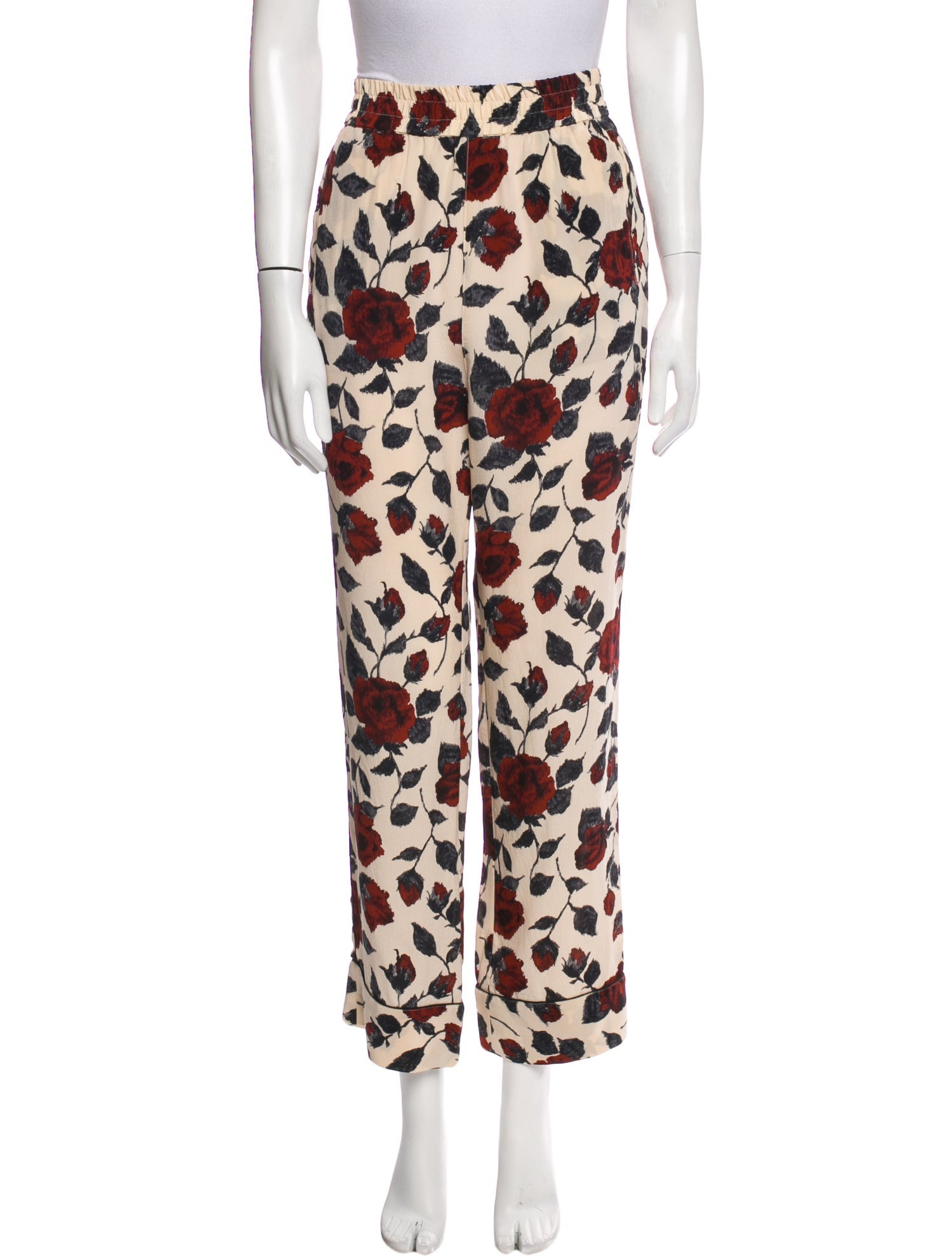 Ganni Silk Straight Leg Pants