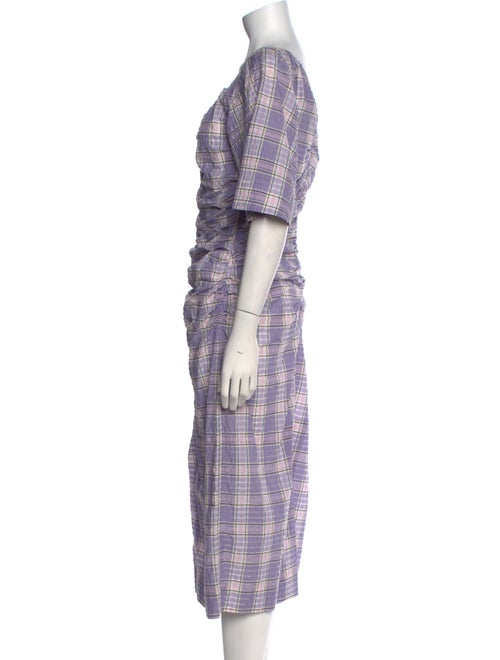 Ganni Plaid Print Long Dress