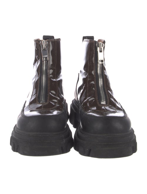 Ganni Patent Leather Combat Boots
