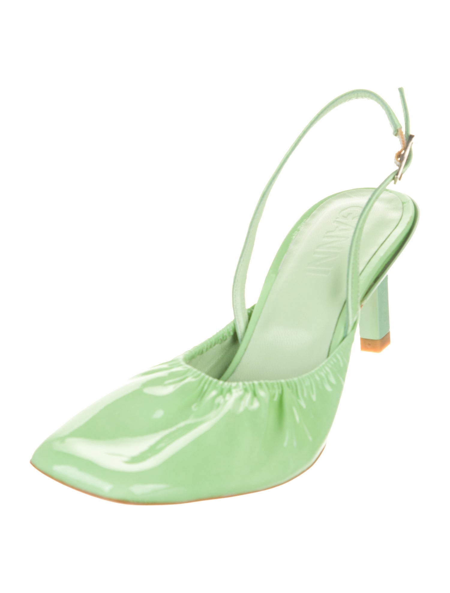 Ganni Patent Leather Slingback Pumps