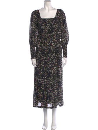 Ganni Floral Print Long Dress