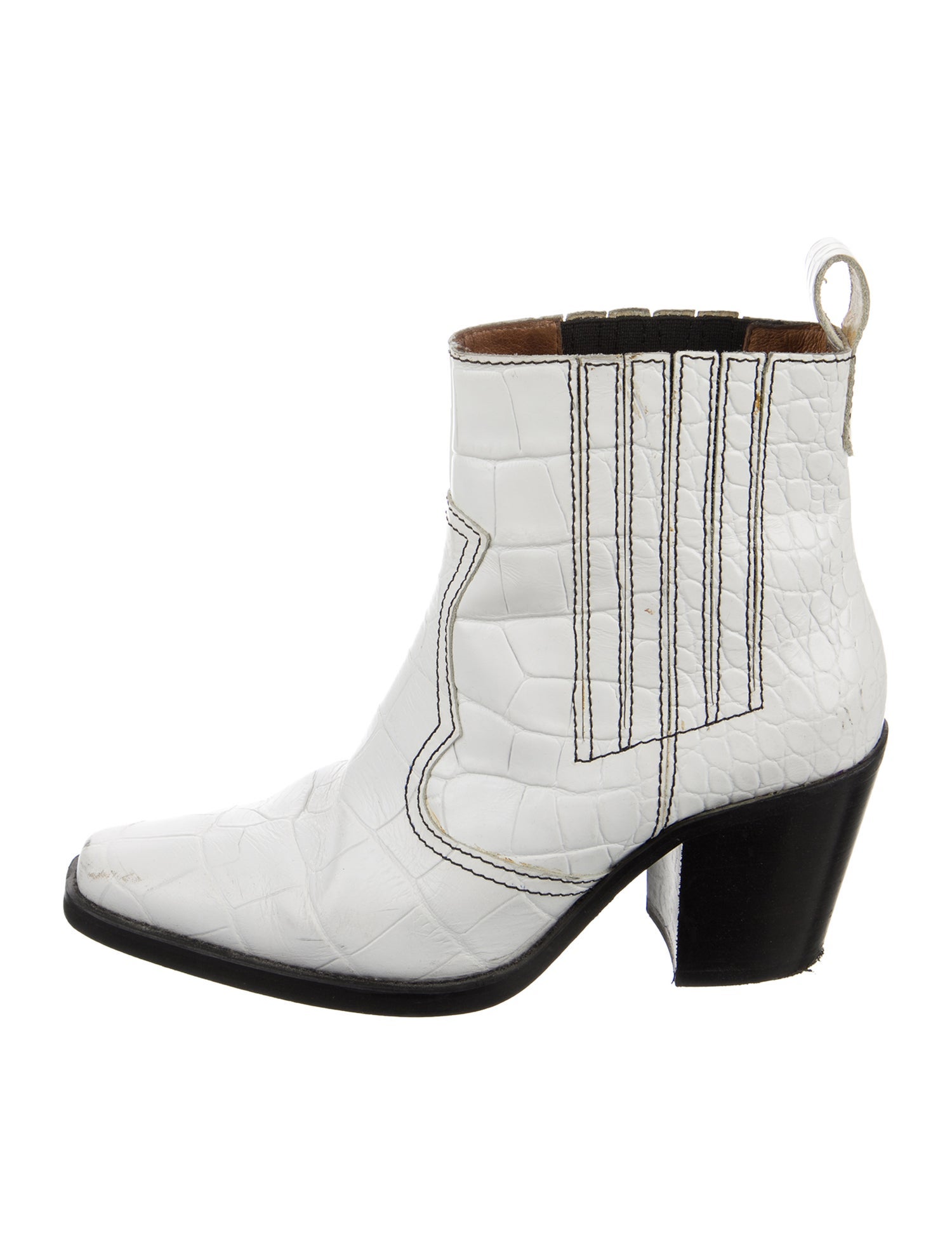 Ganni Leather Western Boots