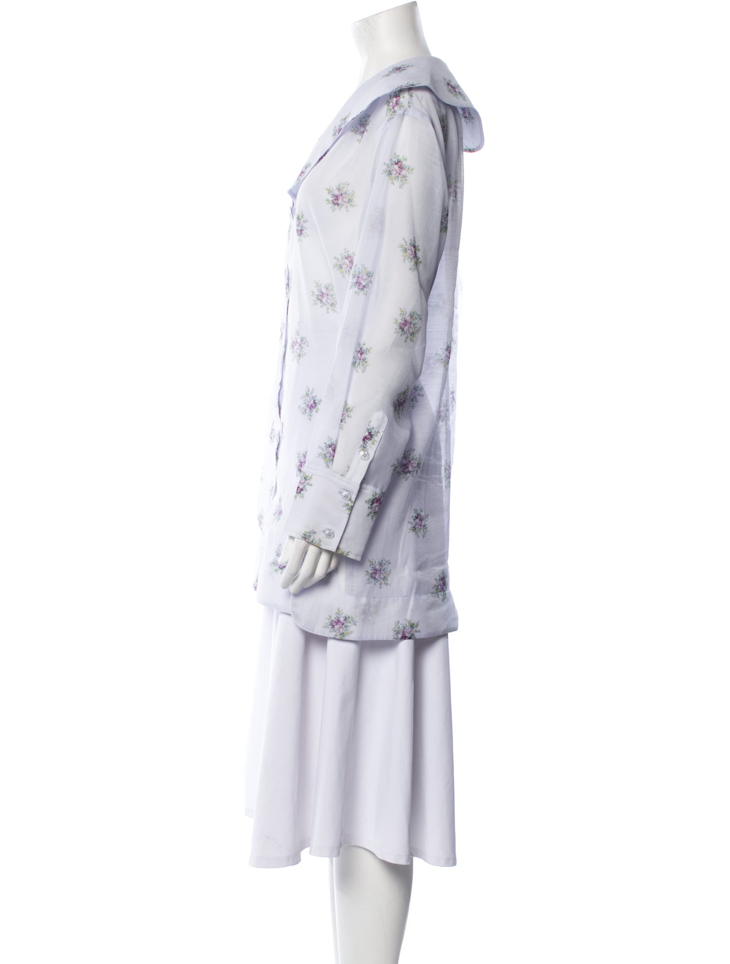 Ganni Floral Print V-Neck Tunic