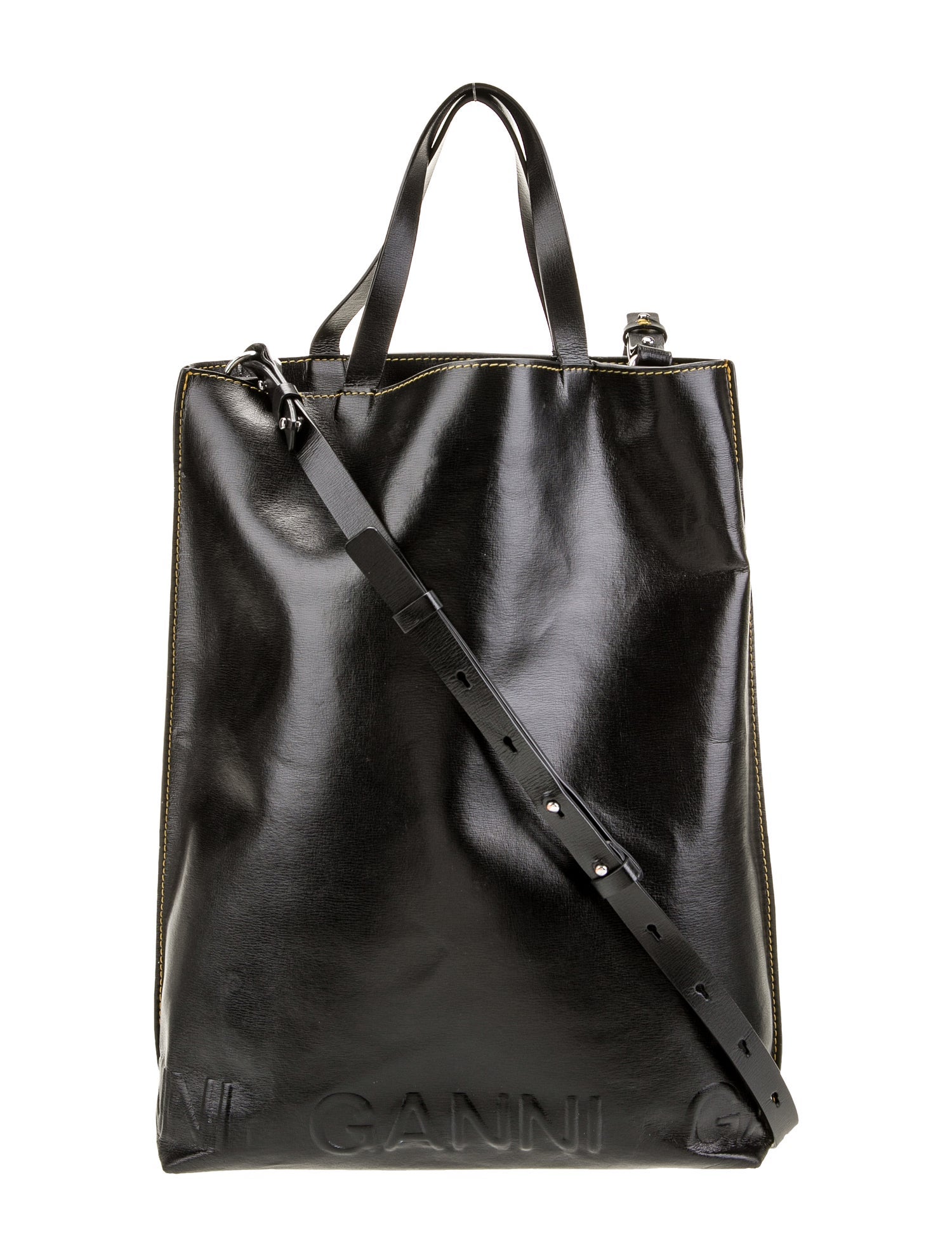 Ganni Leather Top Handle Bag