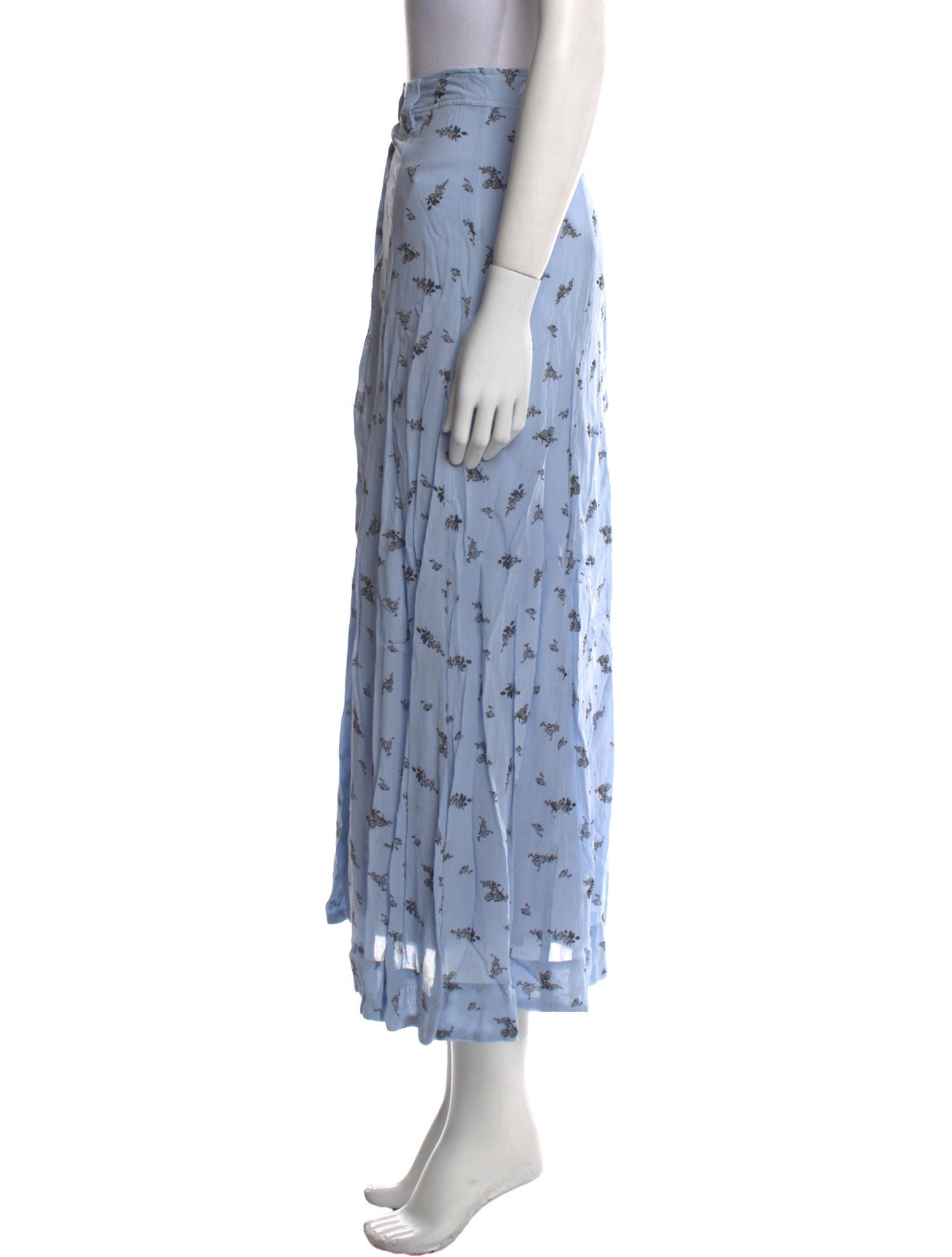 Ganni Floral Print Midi Length Skirt