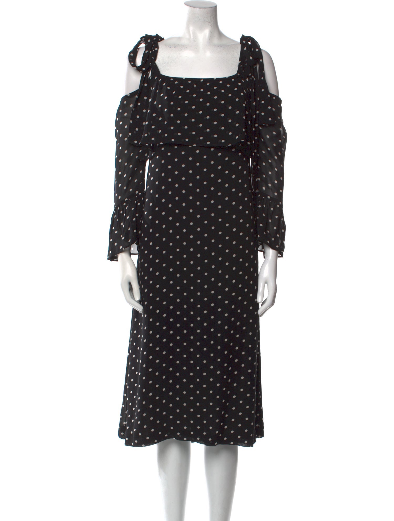 Ganni Polka Dot Print Midi Length Dress